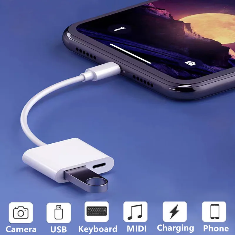 Для iPhone 11 8 к USB 3 0 камера SD кардридер Мышь Клавиатура 8Pin адаптер для iPad флеш