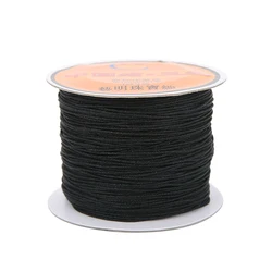 Braided Nylon Cord Thread for Jewelry Making - 45 Meters (Black)
