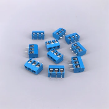 

10 pcs 3 Pin Screw Blue and Green PCB Terminal Block Connector 5mm Pitch
