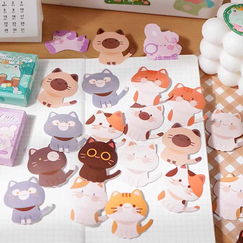 45pcs/pack Cute animal Label Kawaii Diary Handmade Adhesive Paper Flake mini Kawaii Sticker Scrapbooking Stationery