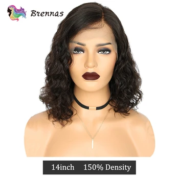 

Side part natural Wave Human Hair lace wigs 13*4 Lace Front Wig baby hair Brazilian non Remy hair for Women natural color 8-16''