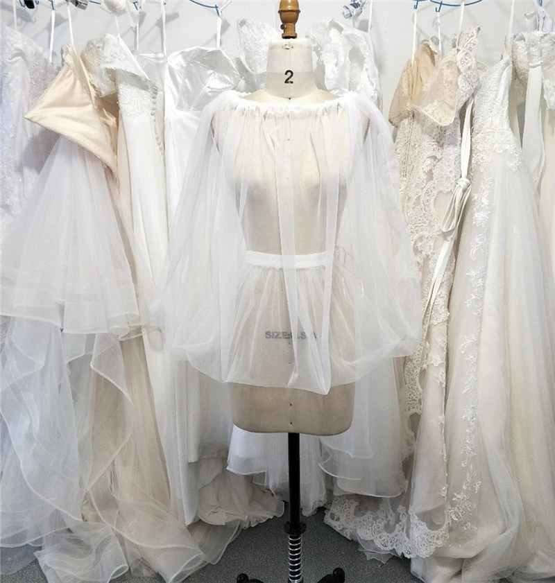 White S-XL Gathering Bridal Helper Buddy Wedding Dress Gown Slip Tulle Underskirt Petticoat Save You From Bathroom Toilet Water