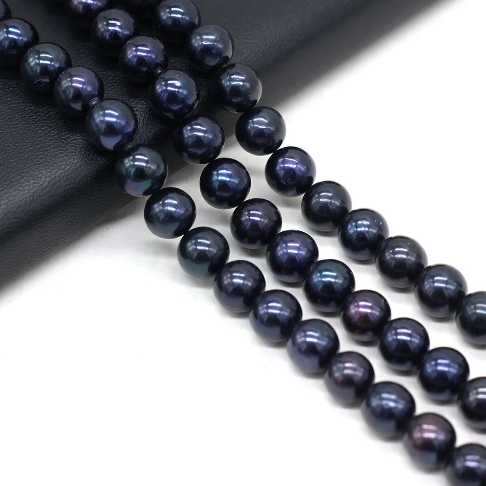 Black Natural Fresh Water Pearl Beads 9-10mm DIY for Jewelry Making Necklaces Bracelet Earrings Accessories Gift