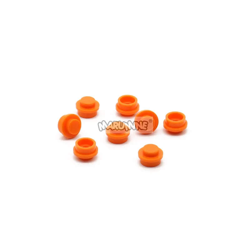 Оранжевый Marumine 1000 шт. 1x1 круглые кирпичи-пластины с прямым краем строительные блоки совместимы с 4073 6141 30057 сборки частиц кирпича - Цвет: Оранжевый