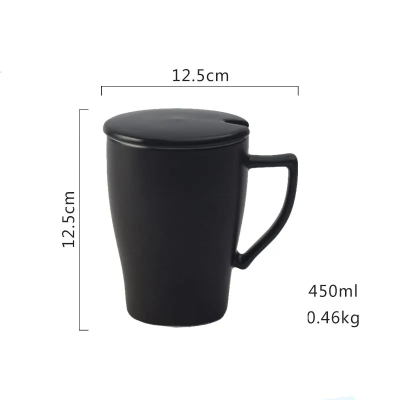 buy 1 pc black Креативный дизайн, Заказная кружка, кофейная чашка, керамическая кружка с крышкой, kubek, керамическая, zny tasse, кофейная кружка с крышкой - Цвет: buy 1 pc black
