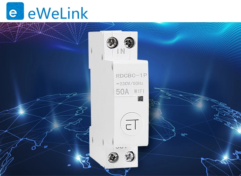 EWelink 1P Wi-Fi пульт дистанционного управления, умный переключатель на din-рейку, совместимый с amazon Alexa и google home для умного дома