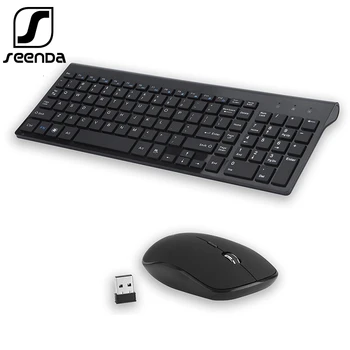 

SeenDa Low-Noise Wireless Keyboard and Mouse Combo Ultra-Thin Wireless Keyboard Mouse for Laptop Notebook Computer Smart TV