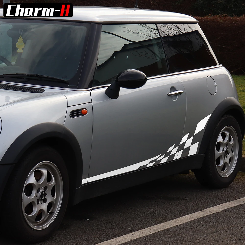 2 шт. боковые полосы Графический клетчатый флаг шахматная доска Дверная панель