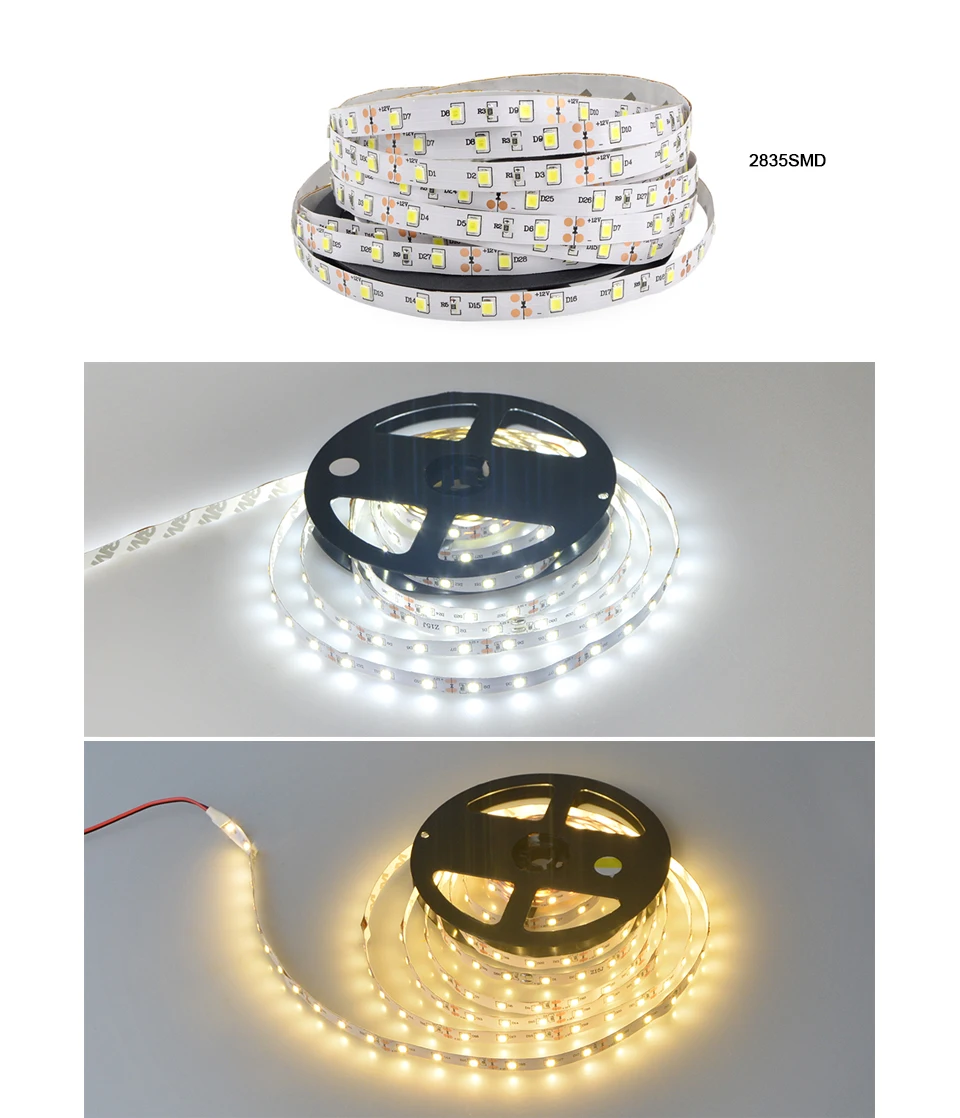 5 м/лот 5630 5050 2835 SMD RGB/белый/теплый белый Светодиодная лента 12 В гибкая светодиодная лента неоновая лампа лента 60 светодиодный s/M подсветка