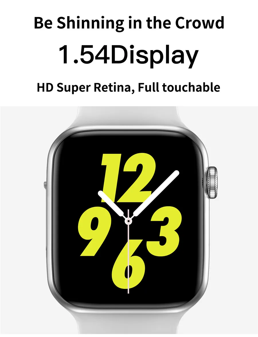 Умные часы W34 Watch4 с Bluetooth и функцией вызова, зарядка через usb, мониторинг сердечного ритма, управление музыкой, монитор сна, умные часы для Android IOS