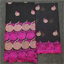 Хлопок африканская кружевная ткань последняя нигерийская Свадебная лента с кружевной вышивкой Дубай ткани с камнями Африканское парчовое 7 ярдов