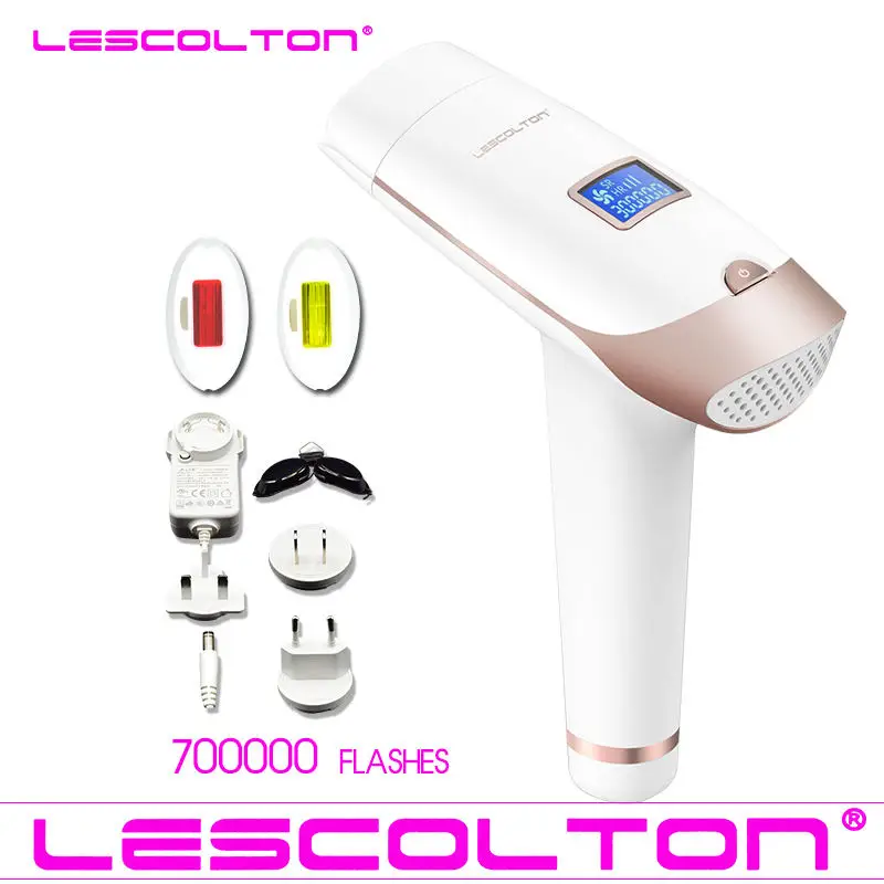 T009i 700000times Lescolton 4в1 IPL эпилятор, постоянное лазерное удаление волос, ЖК-дисплей, 1000000 импульсов, лазерный Фотоэпилятор для бикини - Цвет: T009i 700000times