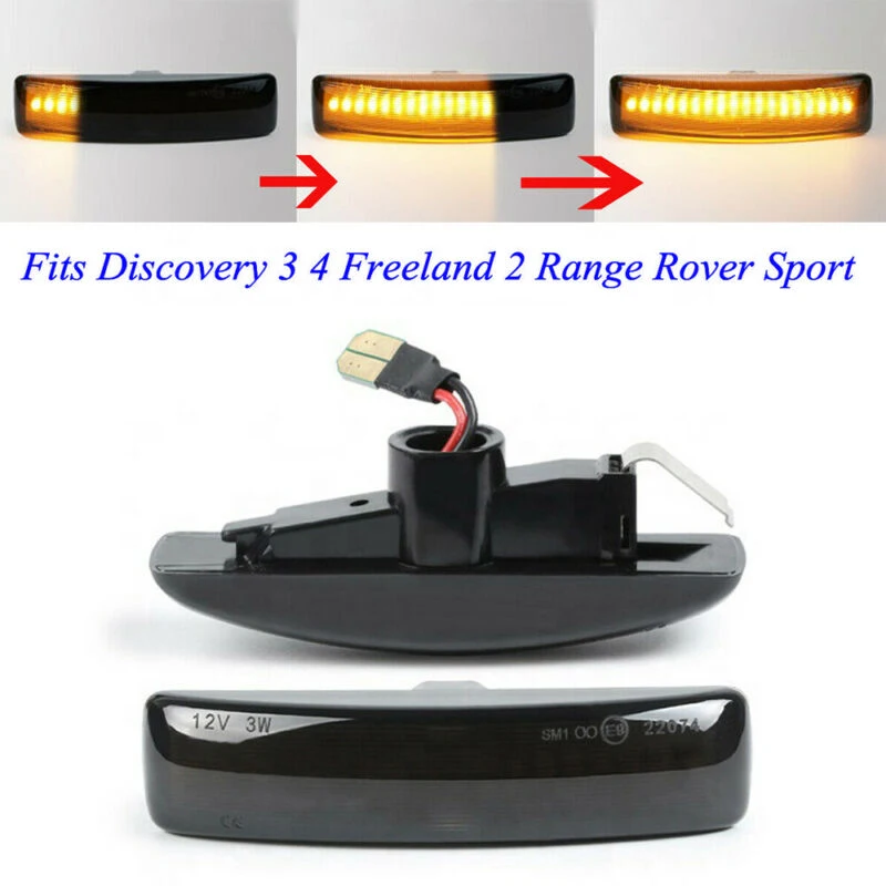 

2 Pieces Dynamic Flowing LED Side Marker Repeater Lights Compatible Fit For Range Rover Discovery 3 4 Signal Lamps