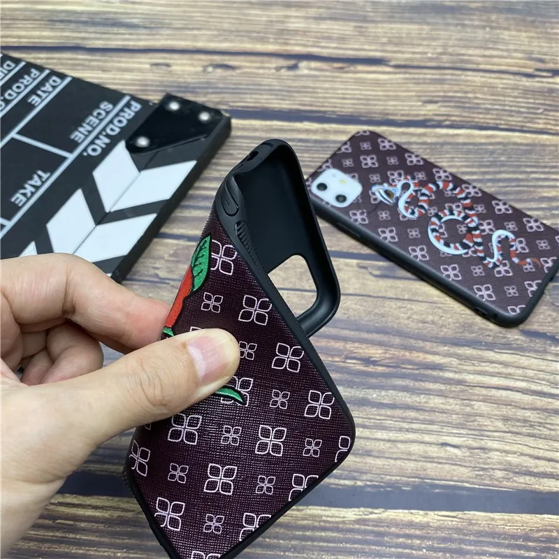 snake GG soft case for iphone 12 MINI 11 pro x xs max xr 8 7 6 6s plus SE 2 silicon phone cover 3d Relief rose coque fundas capa