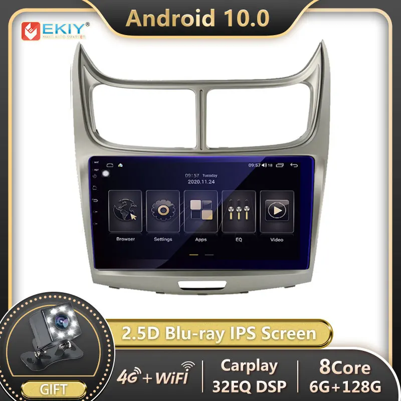 EKIY 1280*720P IPS DSP Android 10.0 Car Radio For Chevrolet Sail 2010-2013 LTE Navigation GPS Stereo BT no 2 din 2din Head Unit |