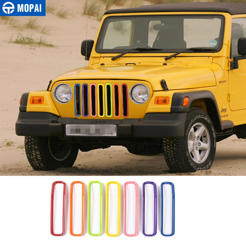 MOPAI для Jeep Wrangler TJ 1997-2006 разноцветная передняя вставка автомобиля решетка