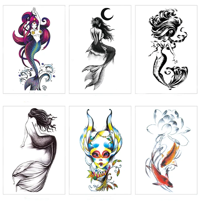 Mermaid Temporary Tattoos Body Art Waterproof Stickers  Evol Cosmetics Ltd