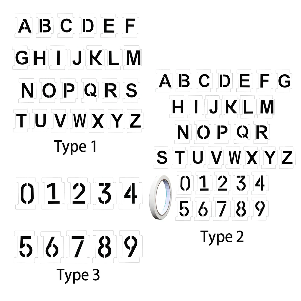 0-9 Numbers 26 Letters Stencil Kit Reusable Plastic Numbers Stencils 6 Inch Tall with Tape for Mailbox Address Painting plastic stencils