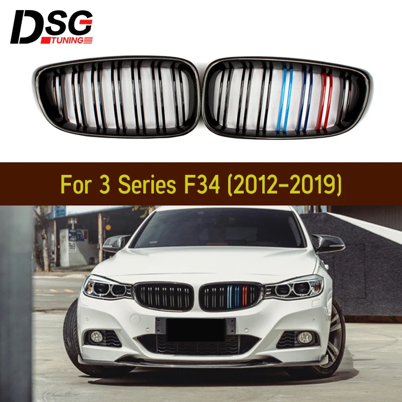 Передний бампер почек гриль для BMW 3 серии F34 4 дверная ABS + углеродная