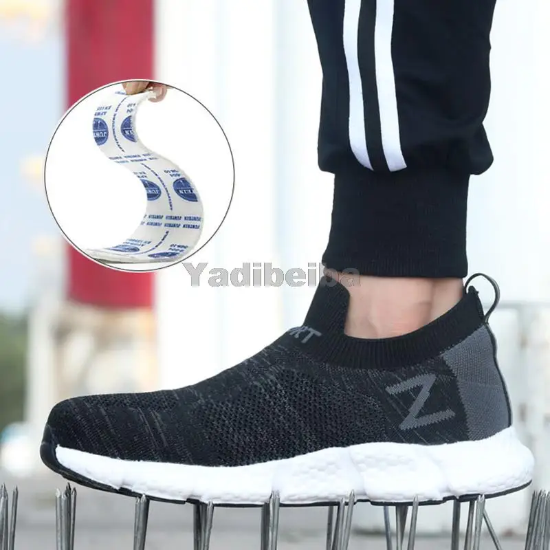 Safety Shoes Men Shoes Steel Toe Safety Shoes for Men Women Lightweight Work Sneakers Industrial Work Shoes Anti-puncture Sock Safety Boots Couple