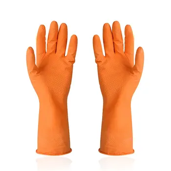 

2018 new Kitchen Rubber Cleaning Gloves with Lining Reusable Household Waterproof Dishwashing Gloves (2-Pack) dropshipping