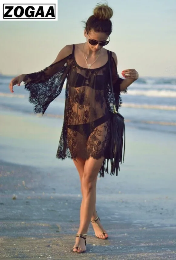 ZOGAA Saida De Praia пляжное закрытое парео Плайя комбинезон платье Vestido Livre Купальник одежда купальник кружевная Женская пляжная одежда