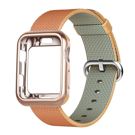 5 Чехол+ ремешок для apple watch band тканый нейлон apple watch 4 band 44 мм/40 мм iwatch 3 band 42 мм/38 мм correa ремень браслет аксессуар - Цвет ремешка: 5