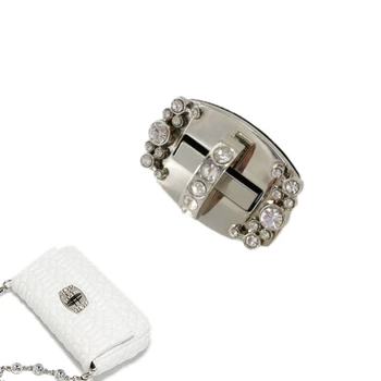 

Women Rhinestone Metal DIY Clasp Turn Twist Lock For Handbag Shoulder Bag Purse DIY Bag Accessories Buckle DIY Craft diamond