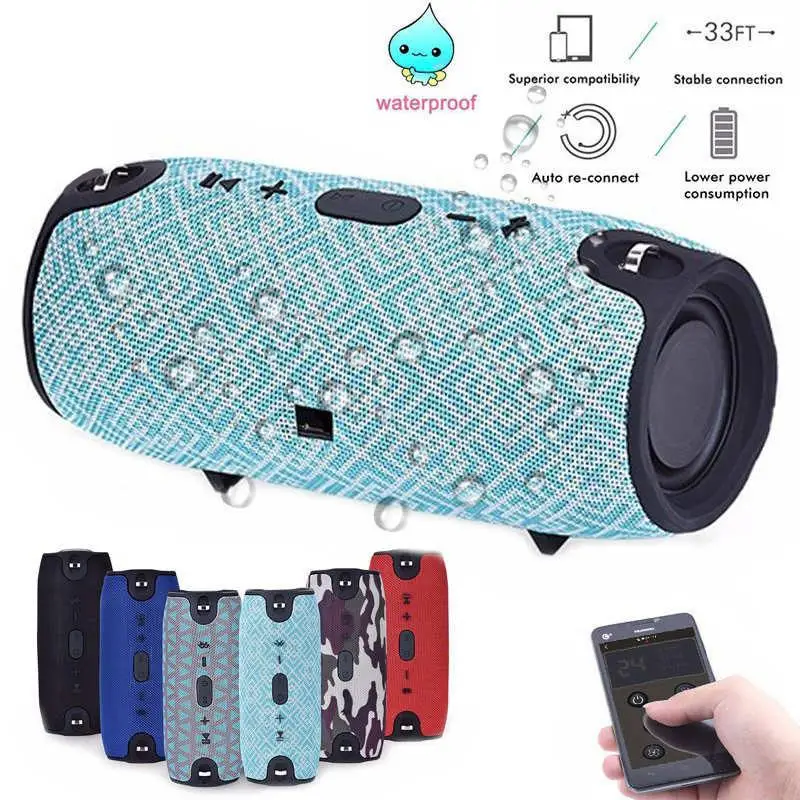 

HiMISS Wireless Bluetooth Speaker Outdoor Power Sound Stereo Audio Box Sports Music Speaker with FM TF