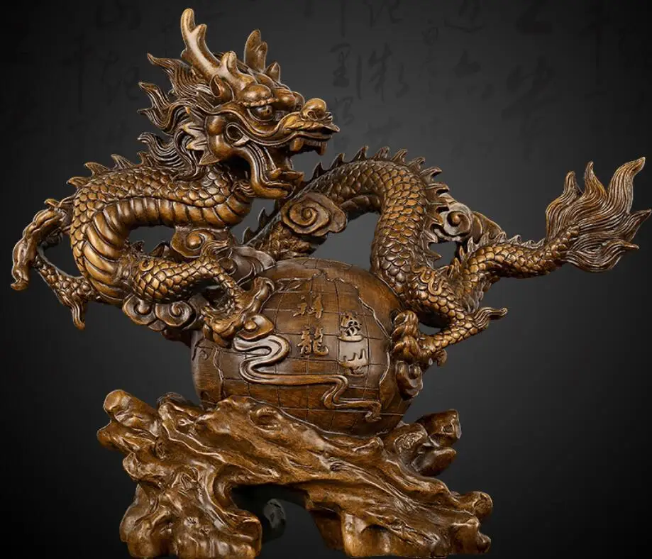 Crafts Asian Dragon Ornament Chinese Zodiac Auspicious Fortune Qinglong
