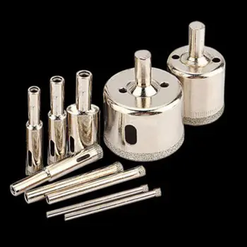 

10x 3mm-50mm Diamond Tool Drill Bit Hole Saw Set Glass Ceramic Marble Tile Kit