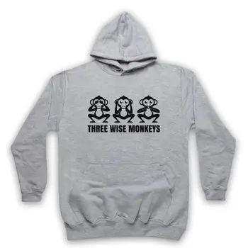 

THREE WISE MONKEYS FABLE TALE SEE HEAR SPEAK NO EVIL ADULTS KIDS HOODIE