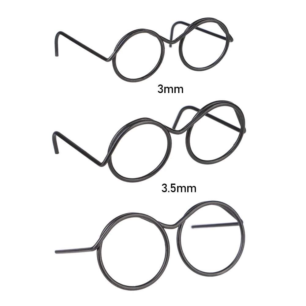 Poppenbril, 6 paar, metalen draad, poppenzonnebril, klassieke retro bril, eyewear, mini-zonnebril voor ambachten, poppen, huisdieren, kostuum, cosplay, fotorekwisieten, poppenbril