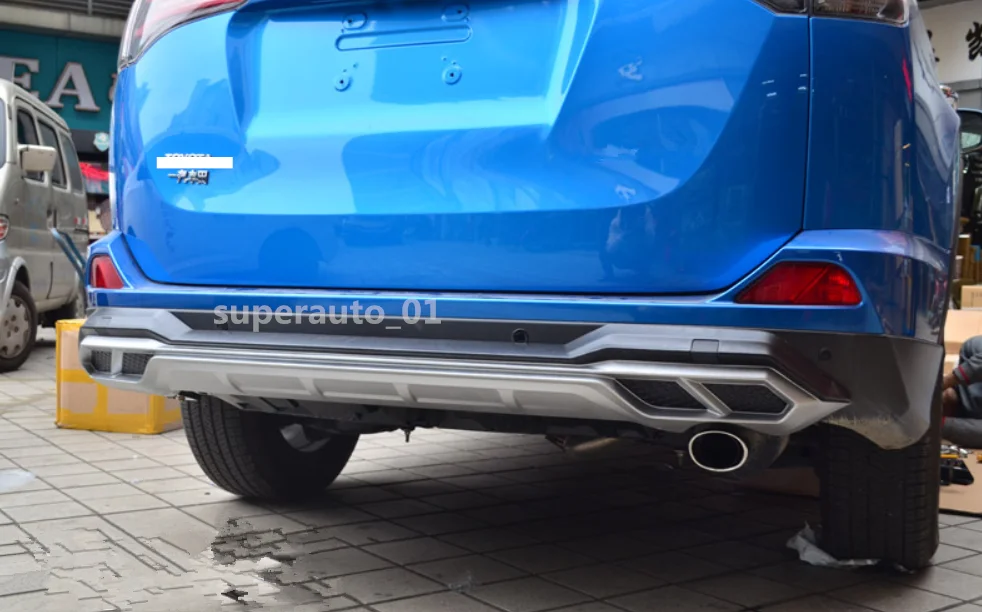 Черная и серебристая Задняя накладка на бампер Защитная крышка для Toyota RAV4 RAV 4
