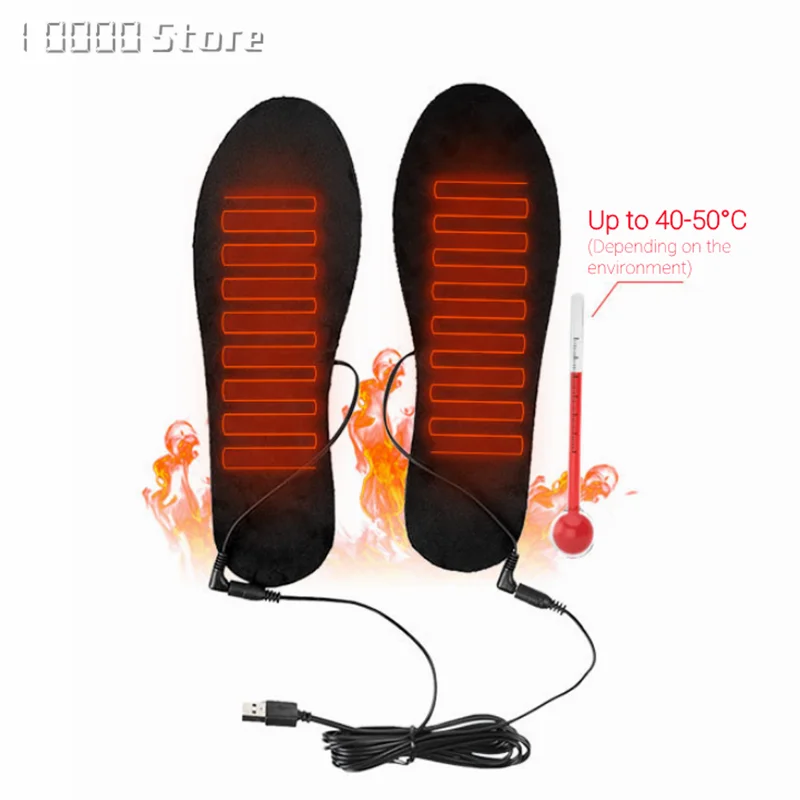 USB Heated Shoe Insoles Feet Warm Sock Pad Mat Electrically Heating Insoles Washable Warm Thermal Unisex