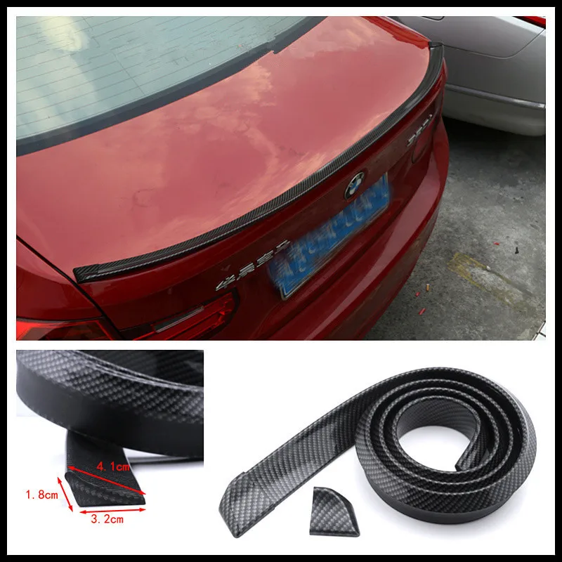 

Universal Spoiler 1.5M Car-Styling 5D Carbon Rubber Tail Spoiler PU Carbon Brazing DIY Refit Spoiler Suitable By All Type Car