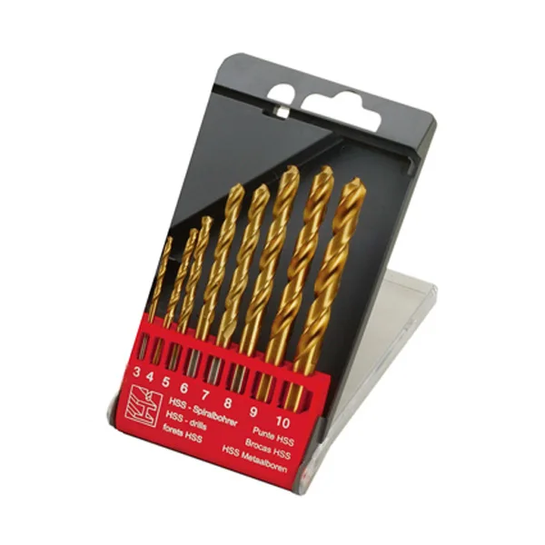 

8 Pieces Straight Handle Titanium High-speed Steel Twist Drill Endura E0305