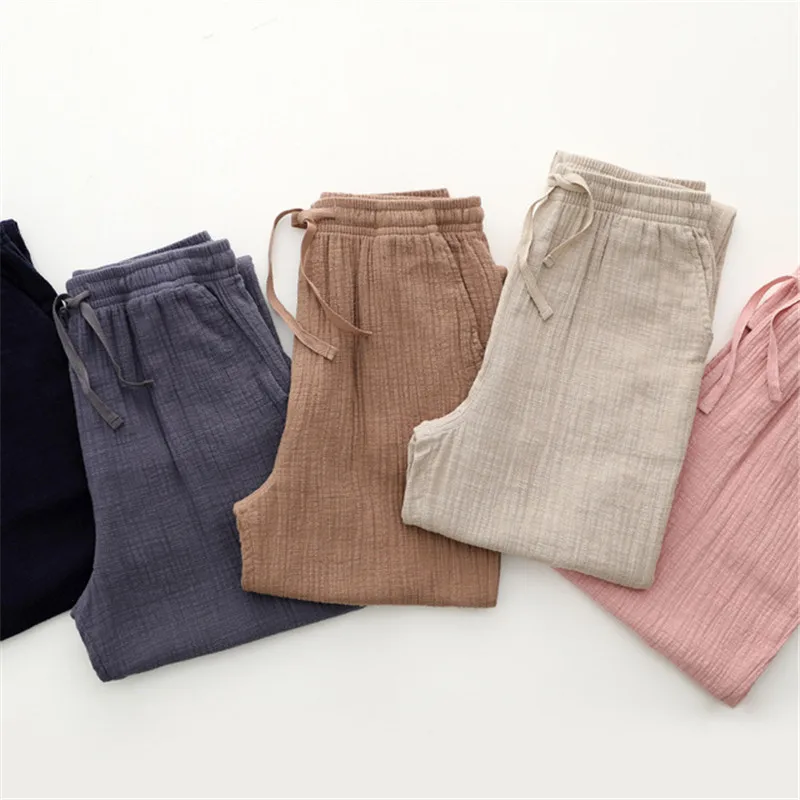 

Autumn Cotton Linen Women Home Pants Lounge Wear Autumn Home Clothes Plus Size Nightgown Pants Women Fall Cotton Pajama Pants