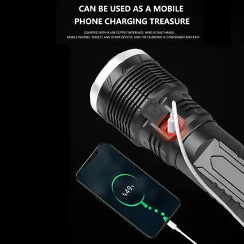 

Multi-function Long Shots Lamp Hunting Waterproof OLED Smart Display 5000LM XHP70 LED Flashlights Outdoor Torch Light