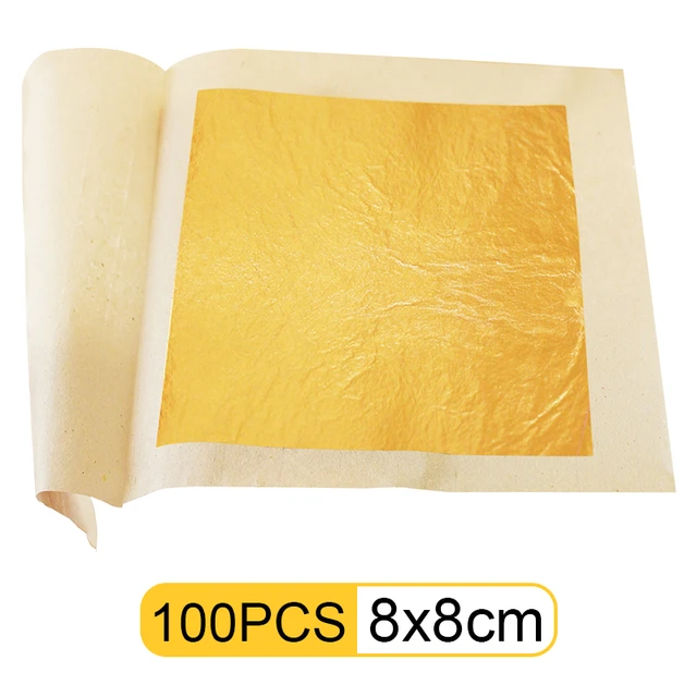 100 Gold Leaf Sheets, Gold Leaf Foils, K Gold Foil Sheets,gilding