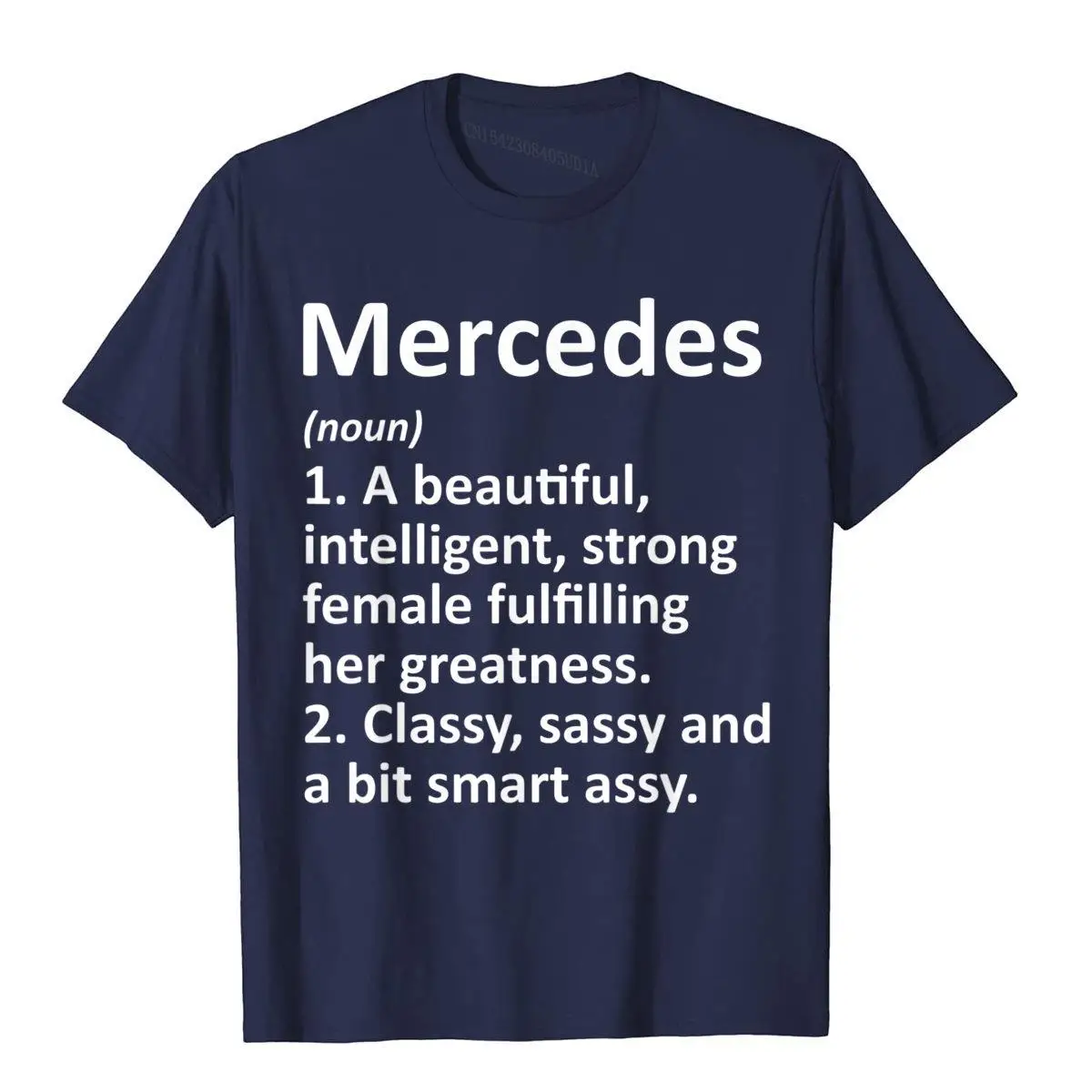 MERCEDES Definition Personalized Name Funny Christmas Gift T-Shirt__B10336navy