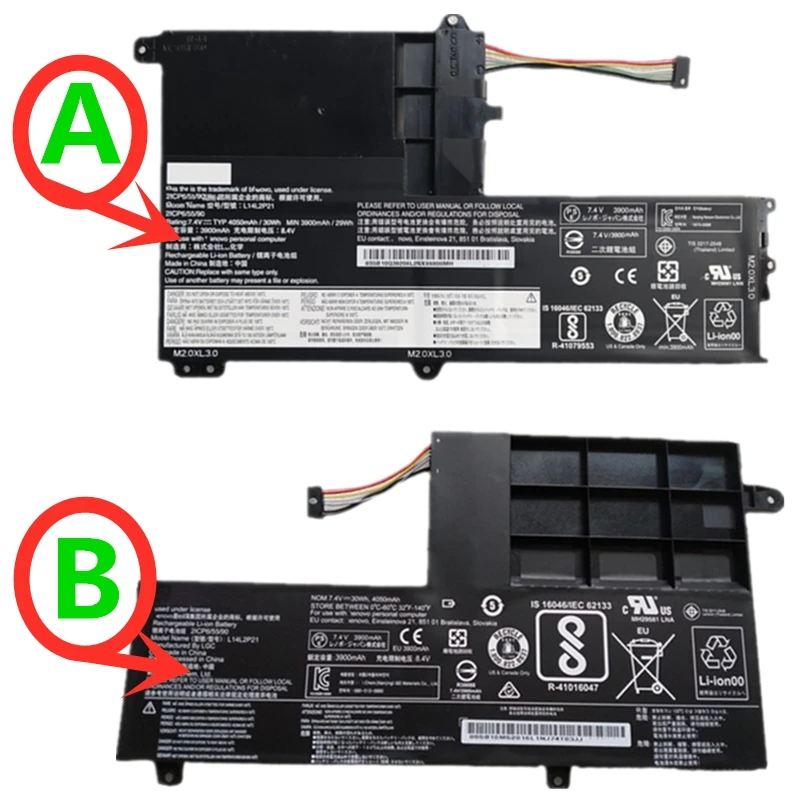 Bateria do Portátil para Lenovo Original 35 B50 Ideapad 300s Yoga 500-151bd 510s-14isk 15isk 14ihw80n5 L14m2p21 L14l2p21 S41-70am 75 - Imagem 2
