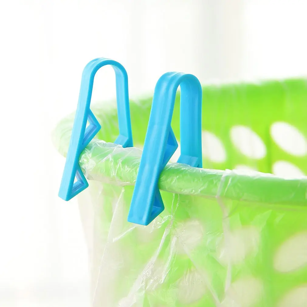 

2PCS Garbage Basket Waste Can Trash Bag Clip Plastic Garbage Bin Clamp Anti-Slip Garbage Bag Clips Trash Clip
