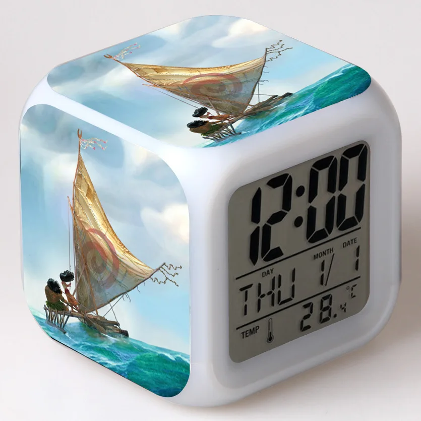 21 Moana мультяшный будильник детские игрушки Led reloj будильник, цифровой Электронные часы с будильником wake up light table reveil wekker - Цвет: 21