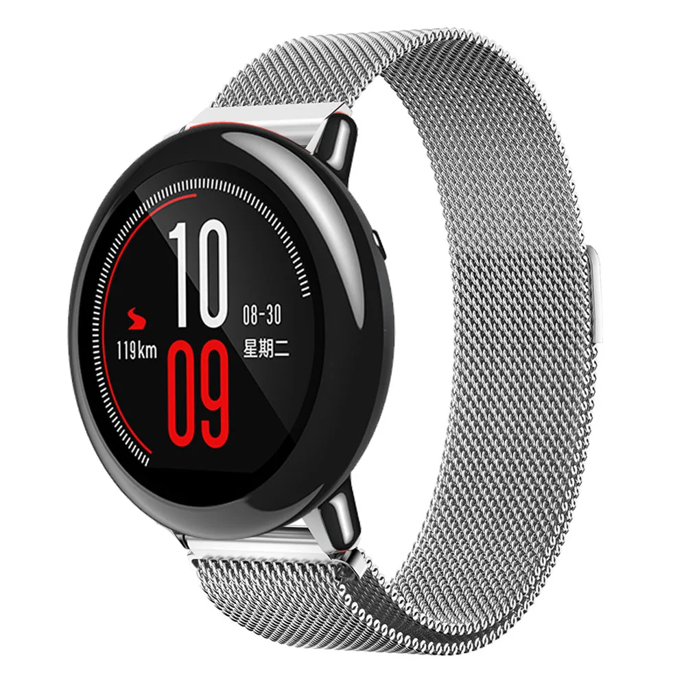 22 мм Миланский магнитный ремешок для Xiaomi Huami Amazfit браслет для часов металлическая лента из нержавеющей стали ремешок для Amazfit 2 Band