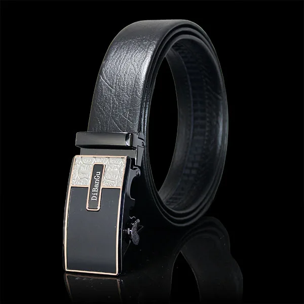 P-893-YW Hi-Tie, автоматическая пряжка, натуральная кожа, ремни для мужчин, черный, деловой, черный ремень для мужчин, пояс ковбой, джинсы, ремень, Ширина 3,5 см - Цвет: P-893-YW