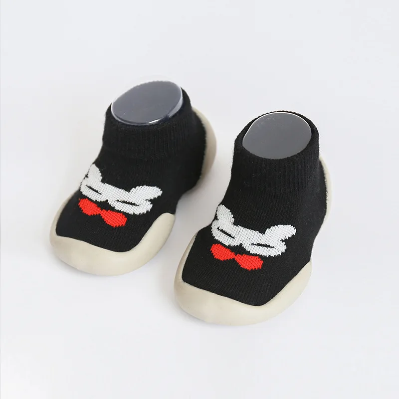 Модные детские носочки с резиновой подошвой, носки для новорожденных, Осень-зима, детские носки, нескользящие носки с мягкой подошвой - Цвет: WZ085-D