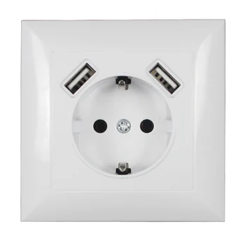 듀얼 홈 USB 플러그 충전기 전원 소켓, 벽 전자 소켓, 5V2A eu 표준 전원 콘센트, USB V7-2 포함, 2021 신제품