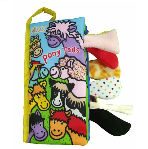 Tail of a horse Jollybaby Tail Cloth Book детские игрушки в виде животных трехмерного хорошего дня! Обучающие новые детские Мультяшные игрушки - Цвет: Tail of a horse