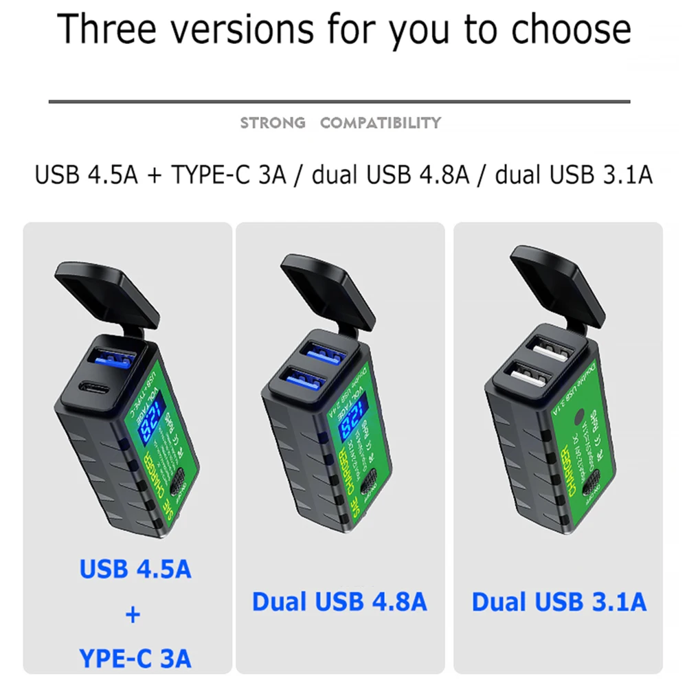 Водонепроницаемый руль мотоцикла с двумя USB портами зарядное устройство для